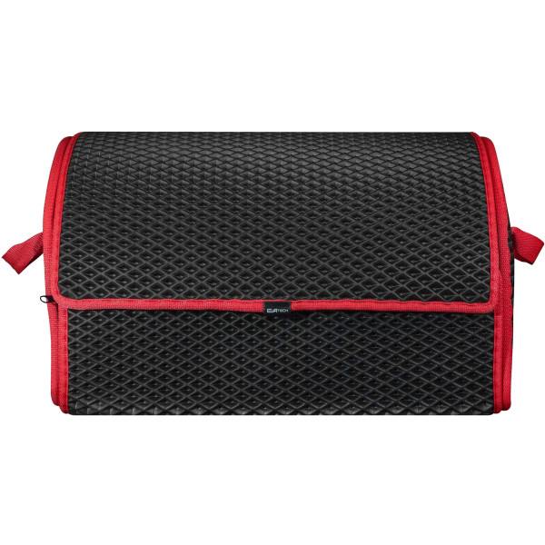 Bagažinės daiktadėžė EVAtech PRO M 32x50x30 cm - juoda / raudoni kraštai