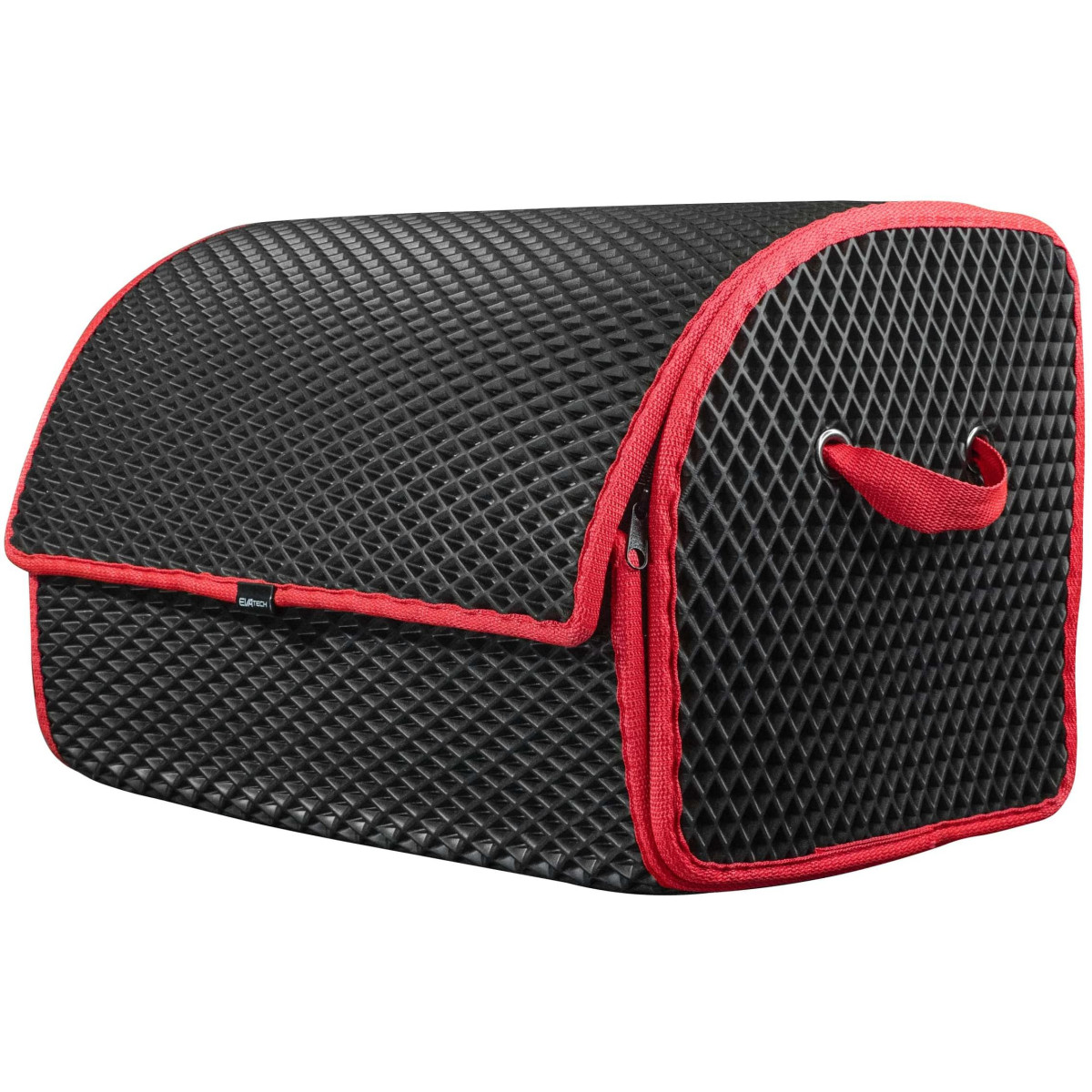 Bagažinės daiktadėžė EVAtech PRO M 32x50x30 cm - juoda / raudoni kraštai Bagažinės daiktadėžė EVAtech PRO M 32x50x30 cm - juoda / raudoni kraštai