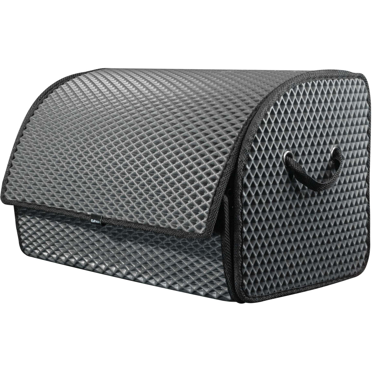 Bagažinės daiktadėžė EVAtech PRO M 32x50x30 cm - pilka / juodi kraštai Bagažinės daiktadėžė EVAtech PRO M 32x50x30 cm - pilka / juodi kraštai