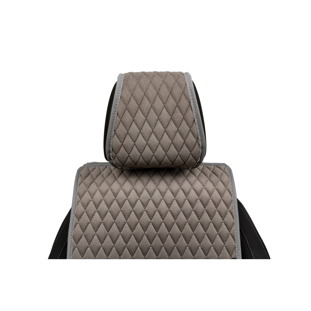 Sėdynės užvalkalai EVAtech Standard, 2 vnt. - pilka / pilki kraštai / pilkos siūlės