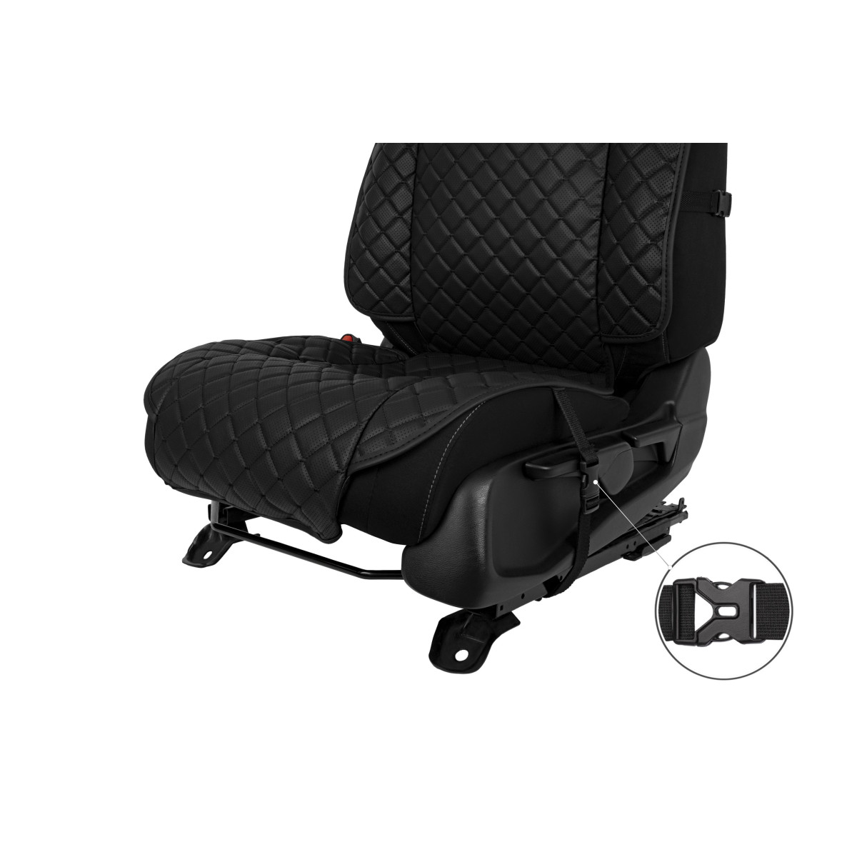Sėdynės užvalkalas EVAtech ECO Max, 1 vnt. - juoda / juodi kraštai / juodos siūlės Sėdynės užvalkalas EVAtech ECO Max, 1 vnt. - juoda / juodi kraštai / juodos siūlės