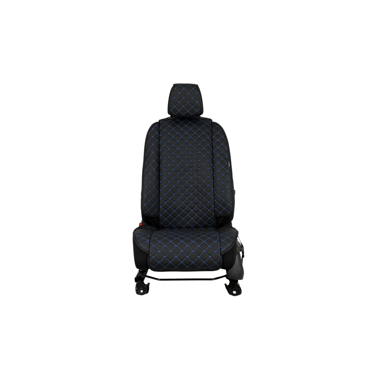 Sėdynės užvalkalas EVAtech ECO Max, 1 vnt. - juoda / juodi kraštai / mėlynos siūlės Sėdynės užvalkalas EVAtech ECO Max, 1 vnt. - juoda / juodi kraštai / mėlynos siūlės