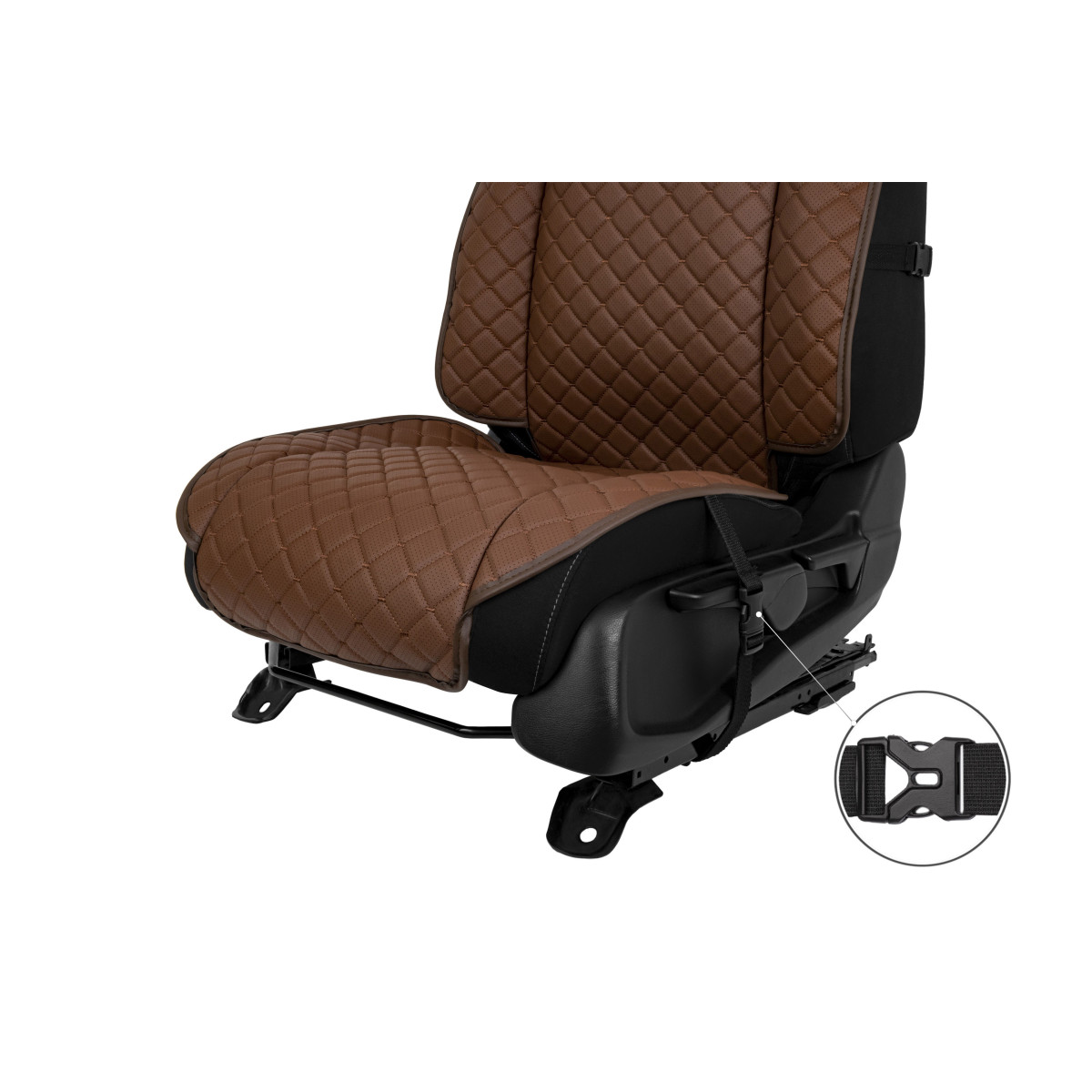 Sėdynės užvalkalas EVAtech ECO Max, 1 vnt. - ruda / rudi kraštai / rudos siūlės Sėdynės užvalkalas EVAtech ECO Max, 1 vnt. - ruda / rudi kraštai / rudos siūlės