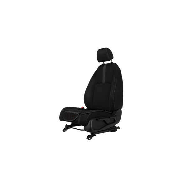 Sėdynės užvalkalo sėdimoji dalis EVAtech, 1 vnt. - juoda / juodi kraštai / raudonos siūlės