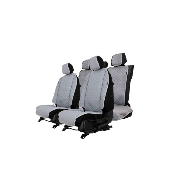 Sėdynės užvalkalų komplektas EVAtech ECO Max, 3 vnt. - pilka / pilki kraštai / pilkos siūlės