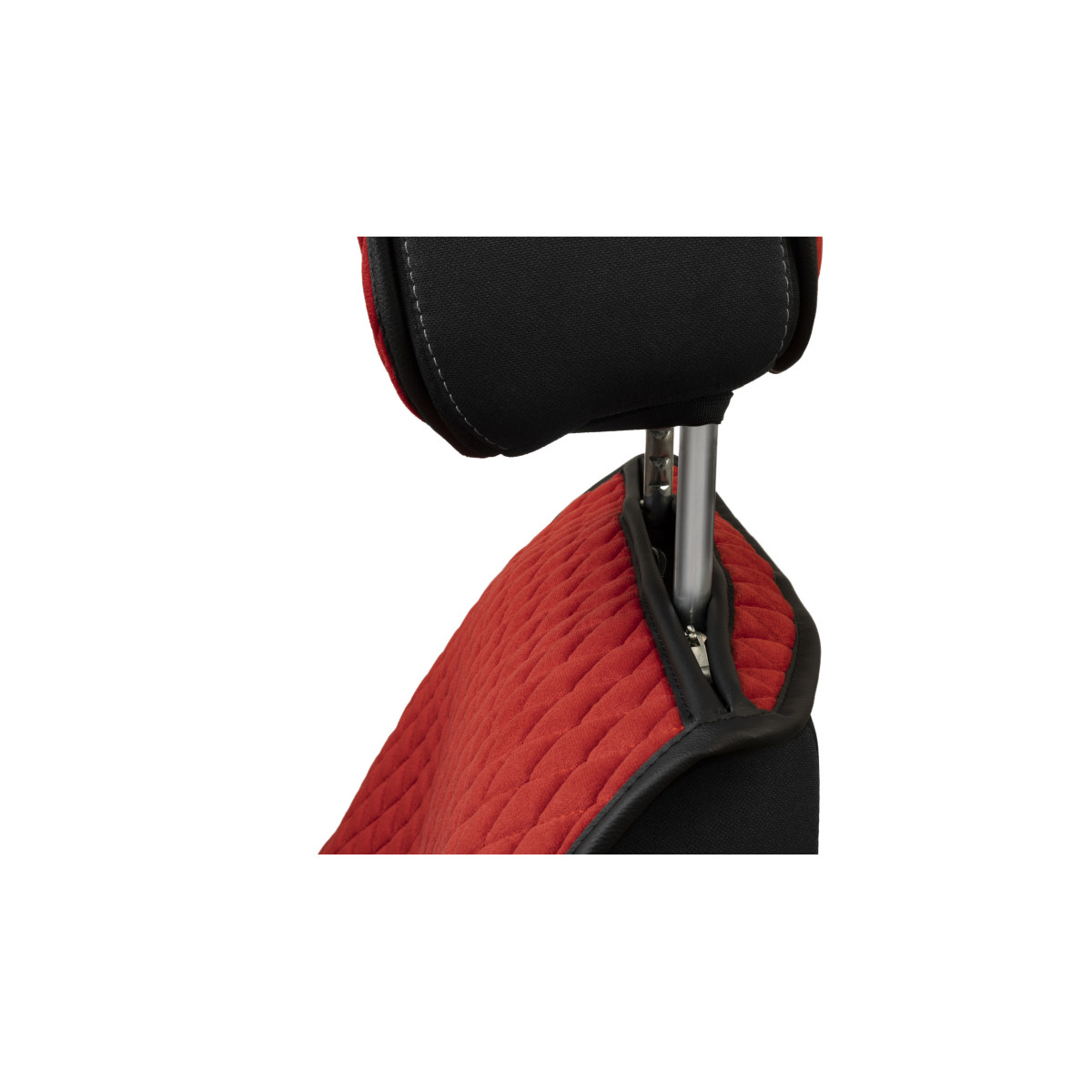 Sėdynės užvalkalų komplektas EVAtech Max, 3 vnt. - raudona / juodi kraštai / raudonos siūlės