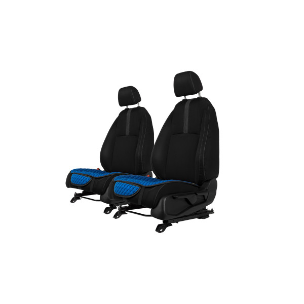 Sėdynės užvalkalų sėdimosios dalys EVAtech, 2 vnt. - mėlyna / juodi kraštai / mėlynos siūlės