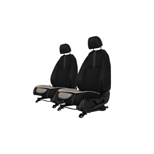 Sėdynės užvalkalų sėdimosios dalys EVAtech, 2 vnt. - pilka / juodi kraštai / pilkos siūlės