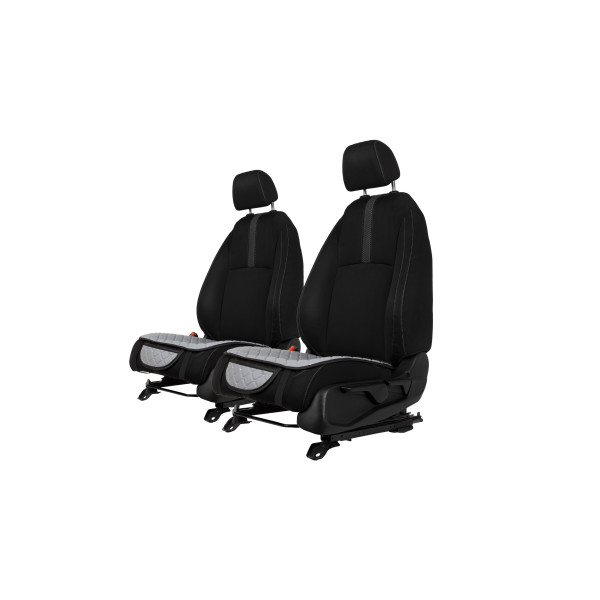 Sėdynės užvalkalų sėdimosios dalys EVAtech ECO, 2 vnt. - pilka / juodi kraštai / pilkos siūlės