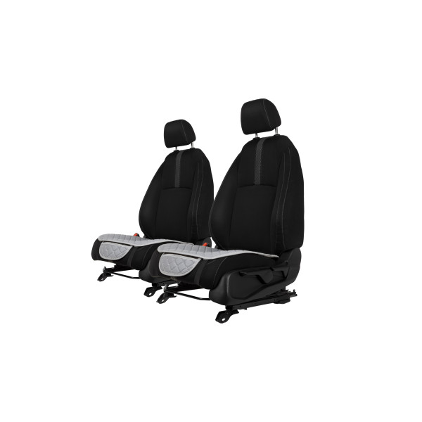 Sėdynės užvalkalų sėdimosios dalys EVAtech ECO, 2 vnt. - pilka / pilki kraštai / pilkos siūlės