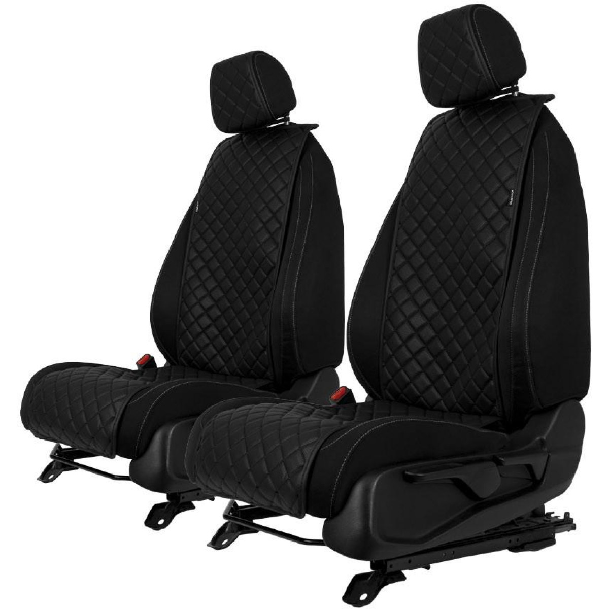 Sėdynių užvalkalai EVAtech ECO Basic, 2 vnt. - juoda / juodi kraštai / juodos siūlės Sėdynių užvalkalai EVAtech ECO Basic, 2 vnt. - juoda / juodi kraštai / juodos siūlės
