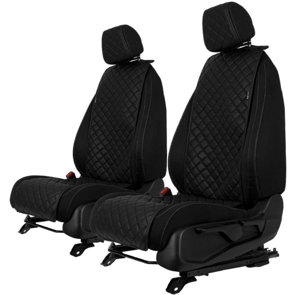 Sėdynių užvalkalai EVAtech ECO Basic, 2 vnt. - juoda / juodi kraštai / juodos siūlės