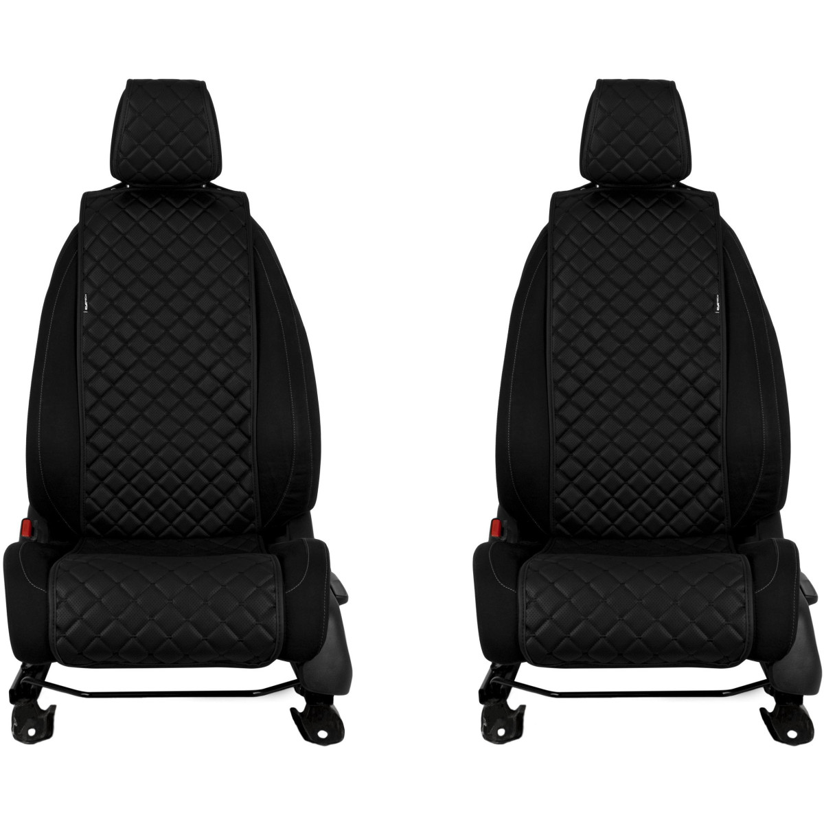 Sėdynių užvalkalai EVAtech ECO Basic, 2 vnt. - juoda / juodi kraštai / juodos siūlės Sėdynių užvalkalai EVAtech ECO Basic, 2 vnt. - juoda / juodi kraštai / juodos siūlės