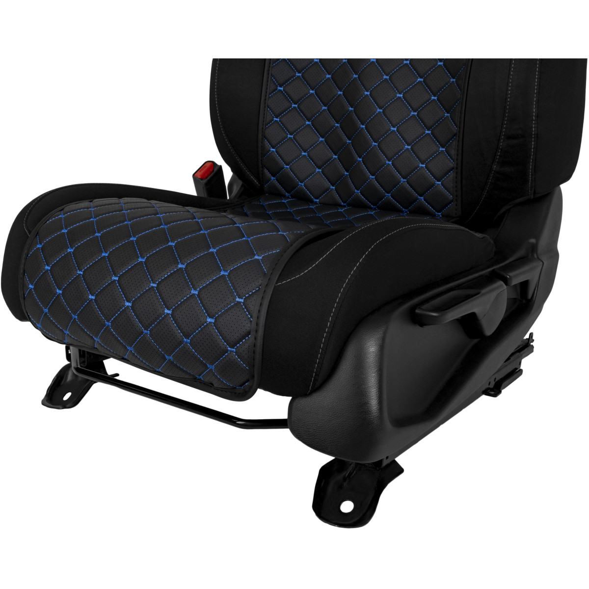 Sėdynių užvalkalai EVAtech ECO Basic, 2 vnt - juoda / juodi kraštai / mėlynos siūlės Sėdynių užvalkalai EVAtech ECO Basic, 2 vnt - juoda / juodi kraštai / mėlynos siūlės