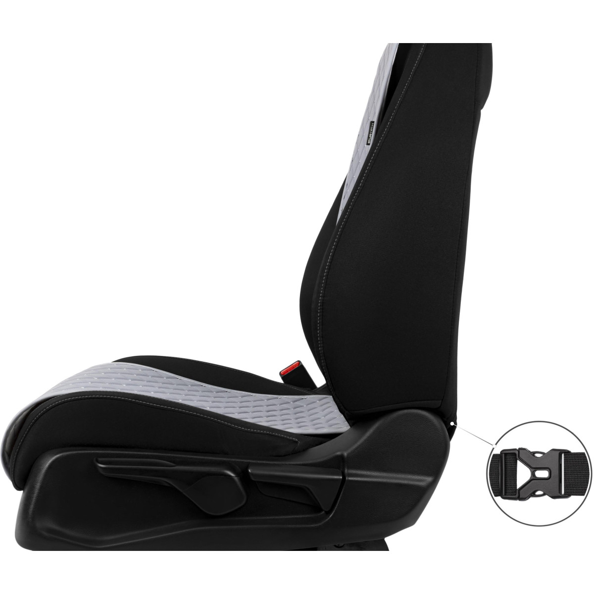 Sėdynių užvalkalai EVAtech ECO Basic, 2 vnt. - pilka / pilki kraštai / pilkos siūlės Sėdynių užvalkalai EVAtech ECO Basic, 2 vnt. - pilka / pilki kraštai / pilkos siūlės