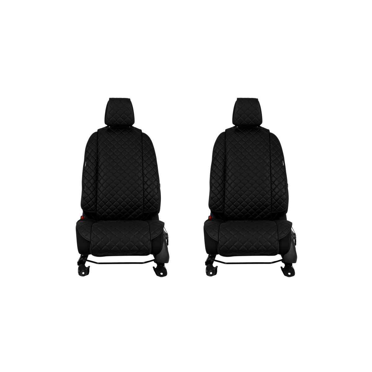 Sėdynių užvalkalai EVAtech ECO Max, 2 vnt. - juoda / juodi kraštai / juodos siūlės Sėdynių užvalkalai EVAtech ECO Max, 2 vnt. - juoda / juodi kraštai / juodos siūlės