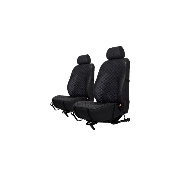 Sėdynių užvalkalai EVAtech ECO PRO, 2 vnt. - juoda / juodi kraštai / juodos siūlės