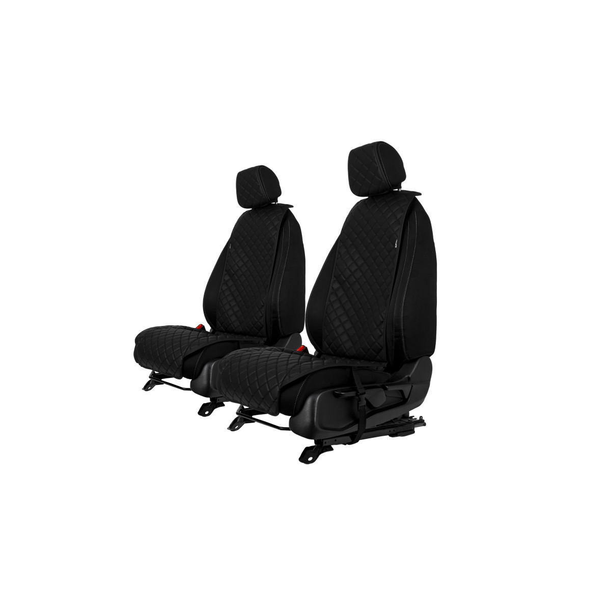 Sėdynių užvalkalai EVAtech ECO Standard, 2 vnt. - juoda / juodi kraštai / juodos siūlės Sėdynių užvalkalai EVAtech ECO Standard, 2 vnt. - juoda / juodi kraštai / juodos siūlės