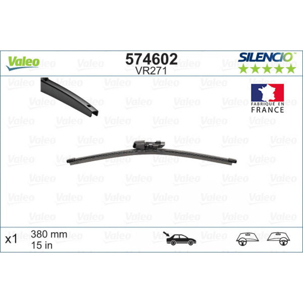 Galinis valytuvas Valeo Silencio Rear VR271, 380 mm