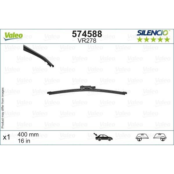 Galinis valytuvas Valeo Silencio Rear VR278, 400 mm