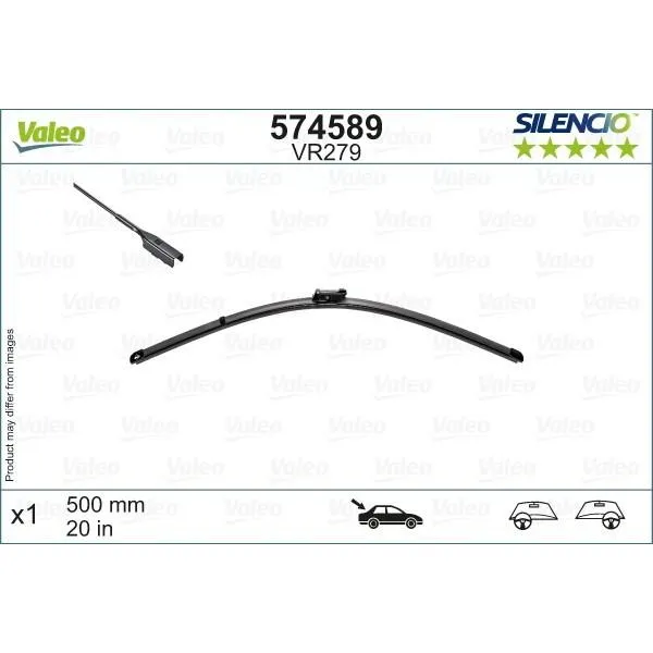 Galinis valytuvas Valeo Silencio Rear VR279, 500 mm