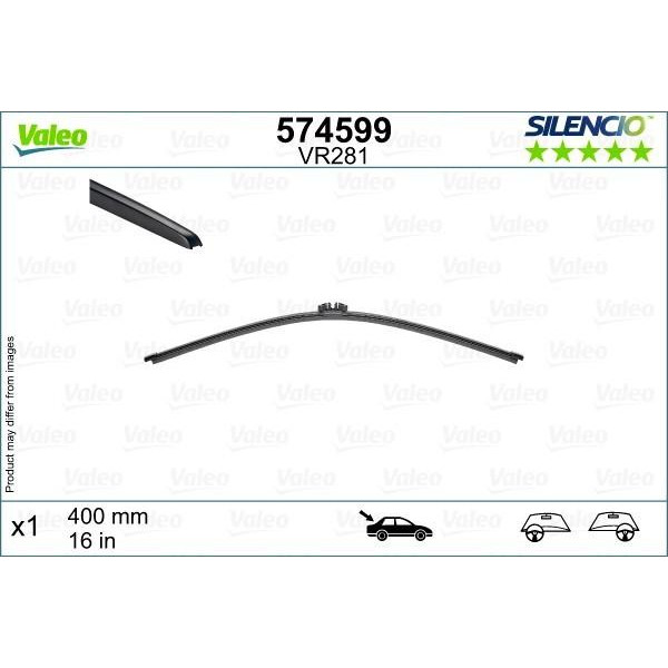 Galinis valytuvas Valeo Silencio Rear VR281, 400 mm