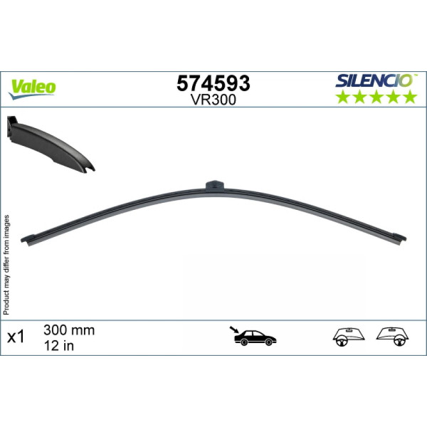 Galinis valytuvas Valeo Silencio Rear VR300, 285 mm
