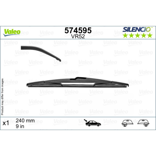 Galinis valytuvas Valeo Silencio Rear VR52, 240 mm