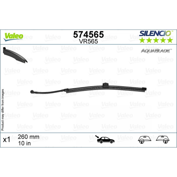 Galinis valytuvas Valeo Silencio Rear VR565, 260 mm