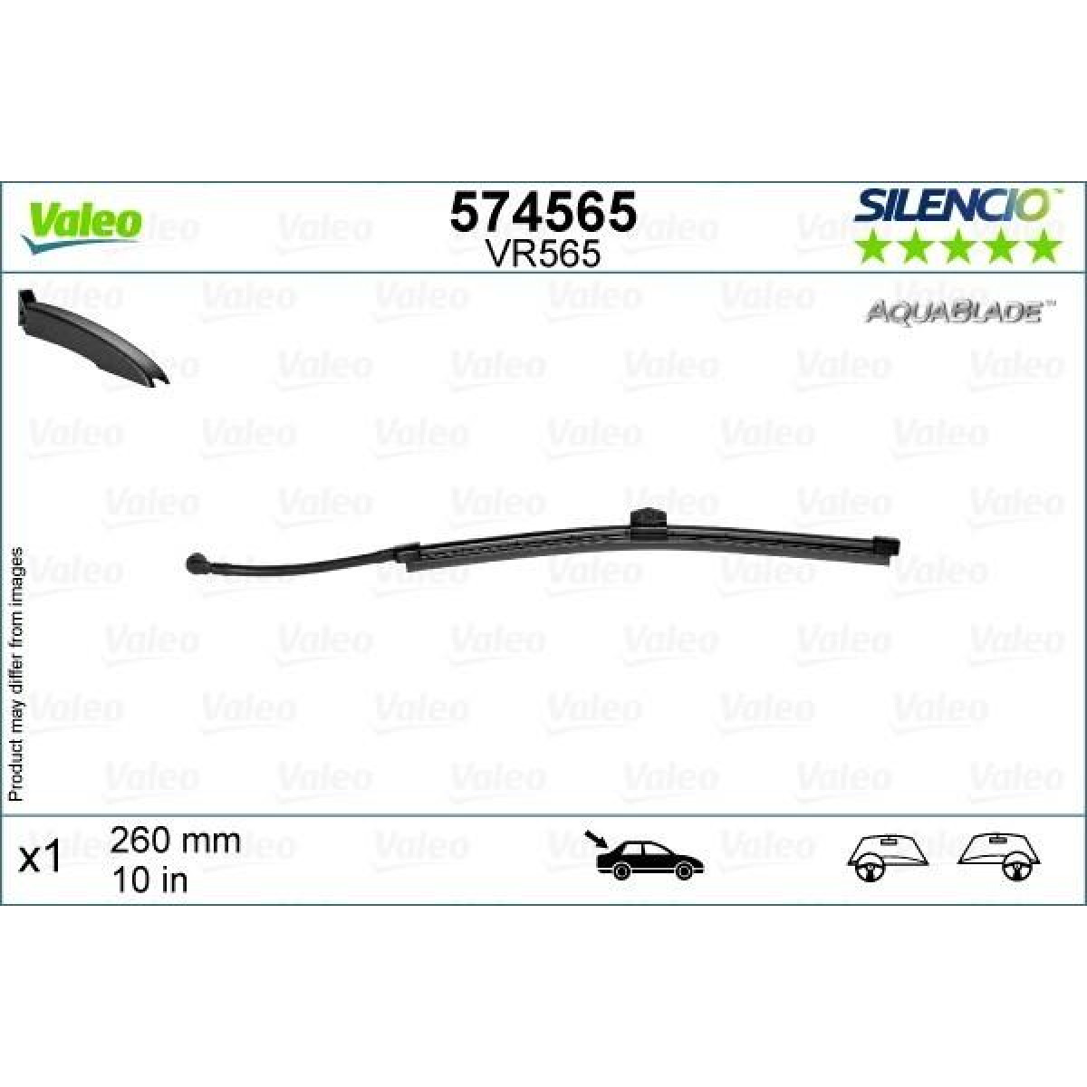 Galinis valytuvas Valeo Silencio Rear VR565, 260 mm Galinis valytuvas Valeo Silencio Rear VR565, 260 mm