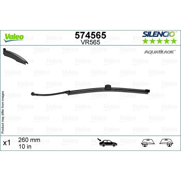 Galinis valytuvas Valeo Silencio Rear VR565, 260 mm
