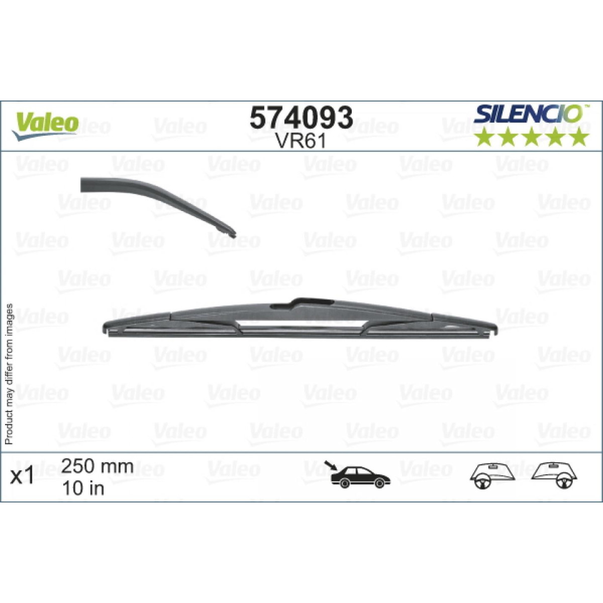 Galinis valytuvas Valeo Silencio Rear VR61, 250 mm Galinis valytuvas Valeo Silencio Rear VR61, 250 mm