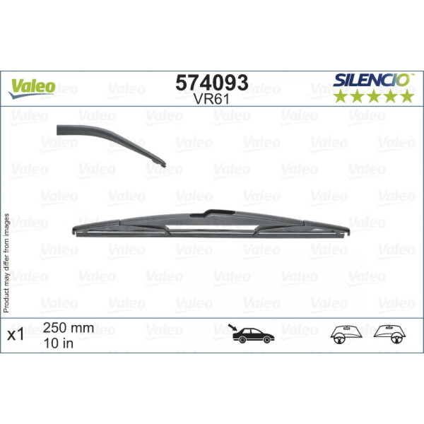 Galinis valytuvas Valeo Silencio Rear VR61, 250 mm