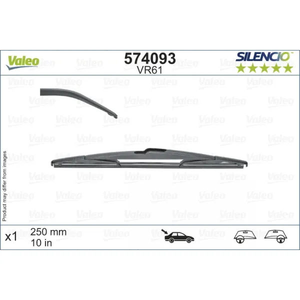 Galinis valytuvas Valeo Silencio Rear VR61, 250 mm