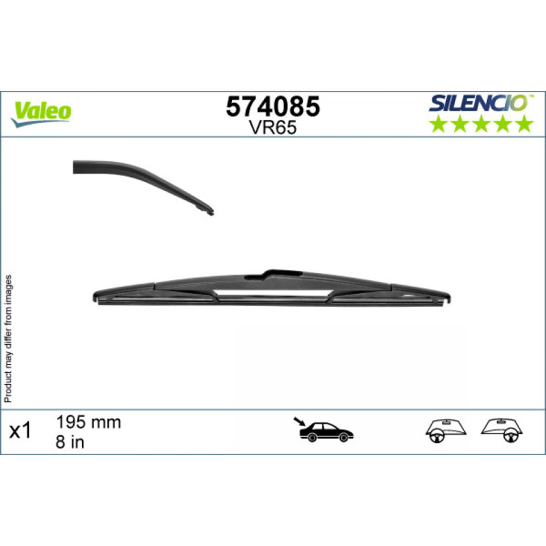 Galinis valytuvas Valeo Silencio Rear VR65, 200 mm
