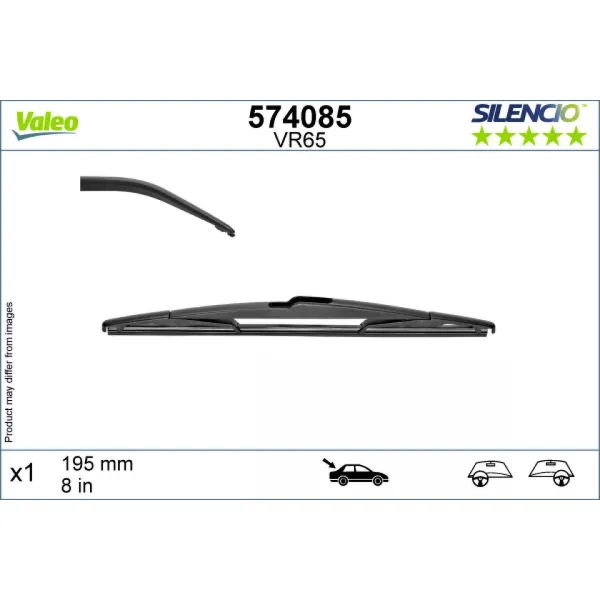 Galinis valytuvas Valeo Silencio Rear VR65, 200 mm