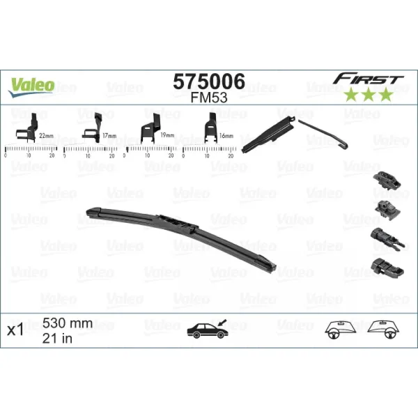Valytuvas Valeo First Multiconnection FM53, 530 mm