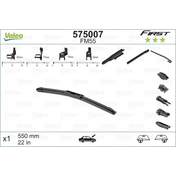 Valytuvas Valeo First Multiconnection FM55, 550 mm