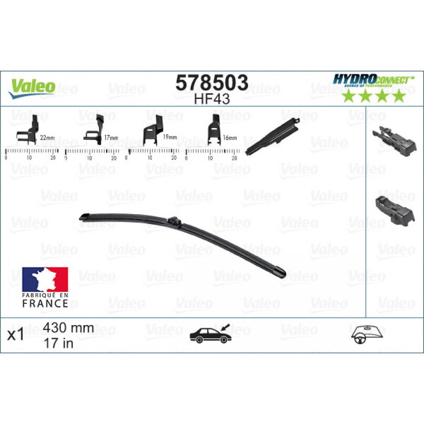 Valytuvas Valeo HydroConnect HF43, 430 mm