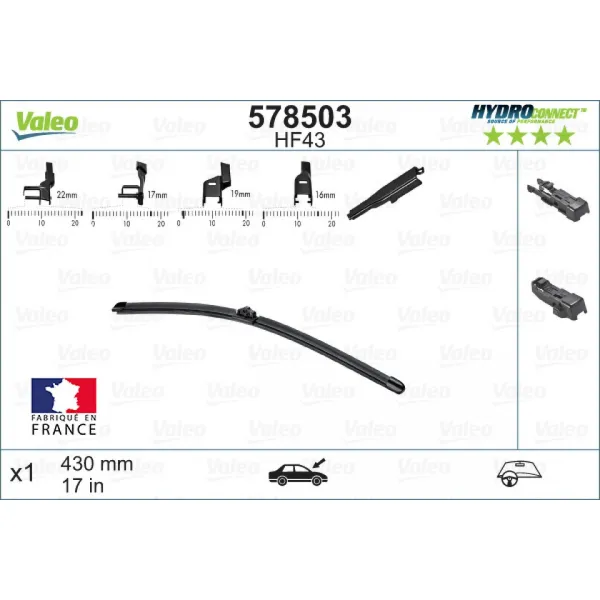 Valytuvas Valeo HydroConnect HF43, 430 mm