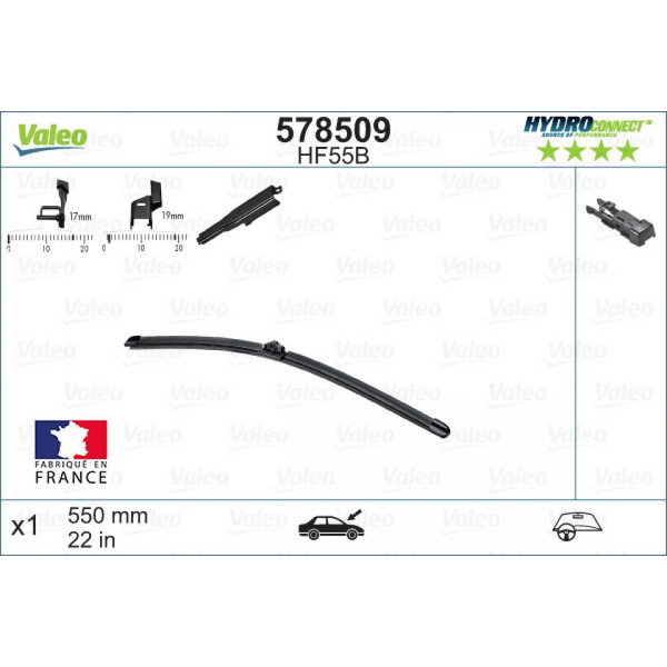Valytuvas Valeo HydroConnect HF55B, 550 mm