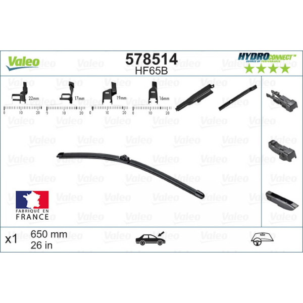 Valytuvas Valeo HydroConnect HF65B, 650 mm