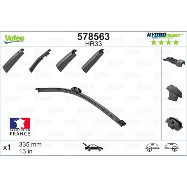 Galinis valytuvas Valeo HydroConnect HR33, 335 mm