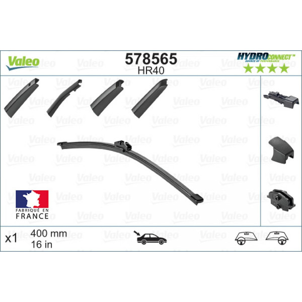 Galinis valytuvas Valeo HydroConnect HR40, 400 mm