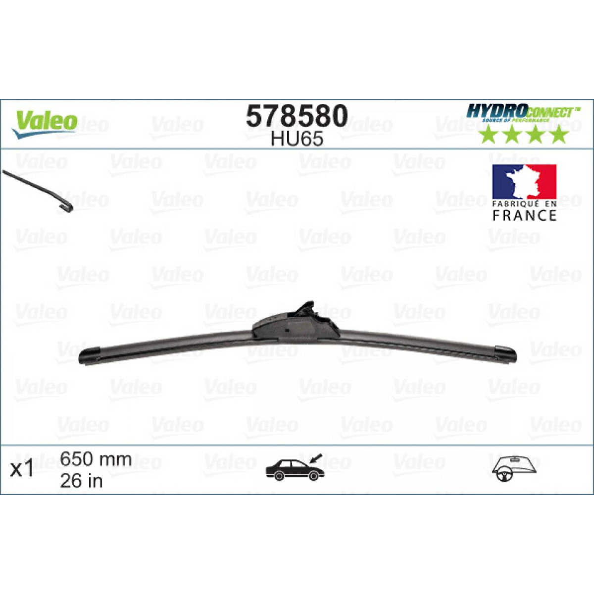Valytuvas Valeo HydroConnect HU65, 650 mm Valytuvas Valeo HydroConnect HU65, 650 mm