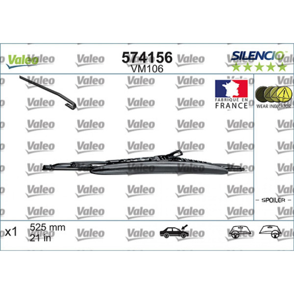Valytuvas Valeo Silencio Performance Spoiler VM106, 525 mm