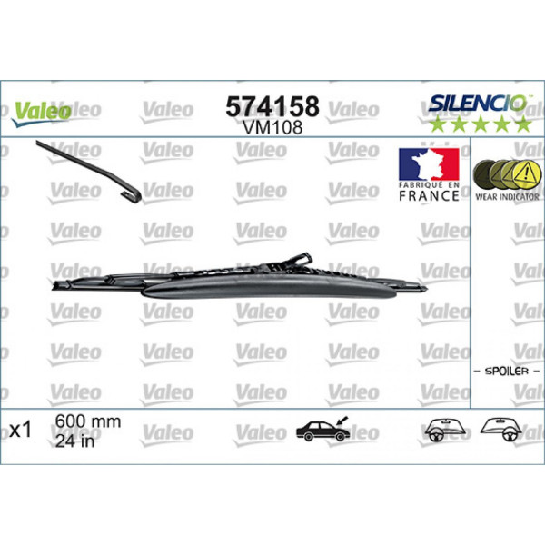 Valytuvas Valeo Silencio Performance Spoiler VM108, 600 mm