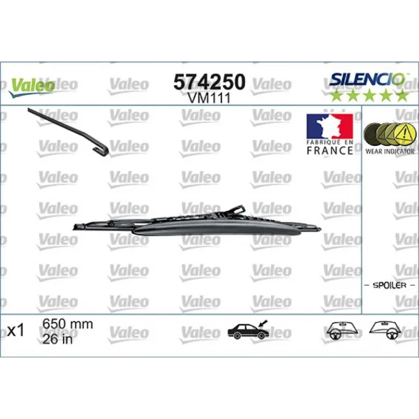 Valytuvas Valeo Silencio Performance Spoiler VM111, 650 mm