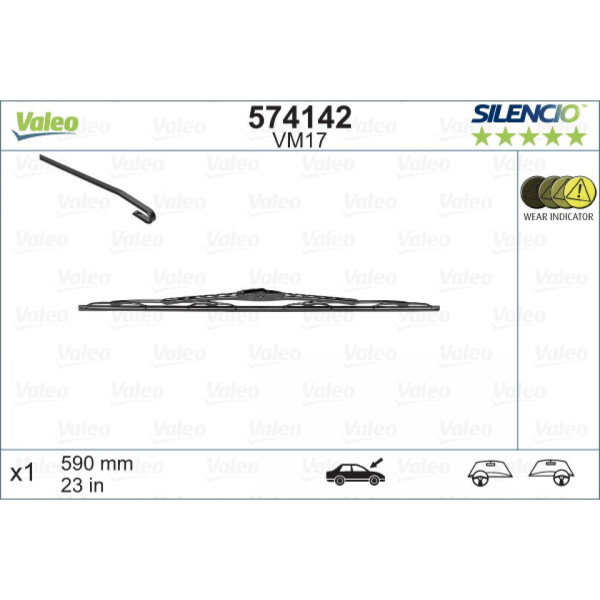 Valytuvas Valeo Silencio Performance VM17, 590 mm