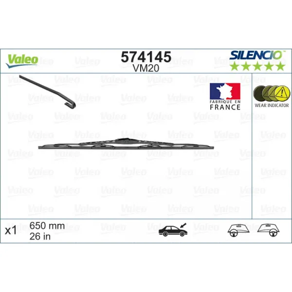 Valytuvas Valeo Silencio Performance VM20, 650 mm